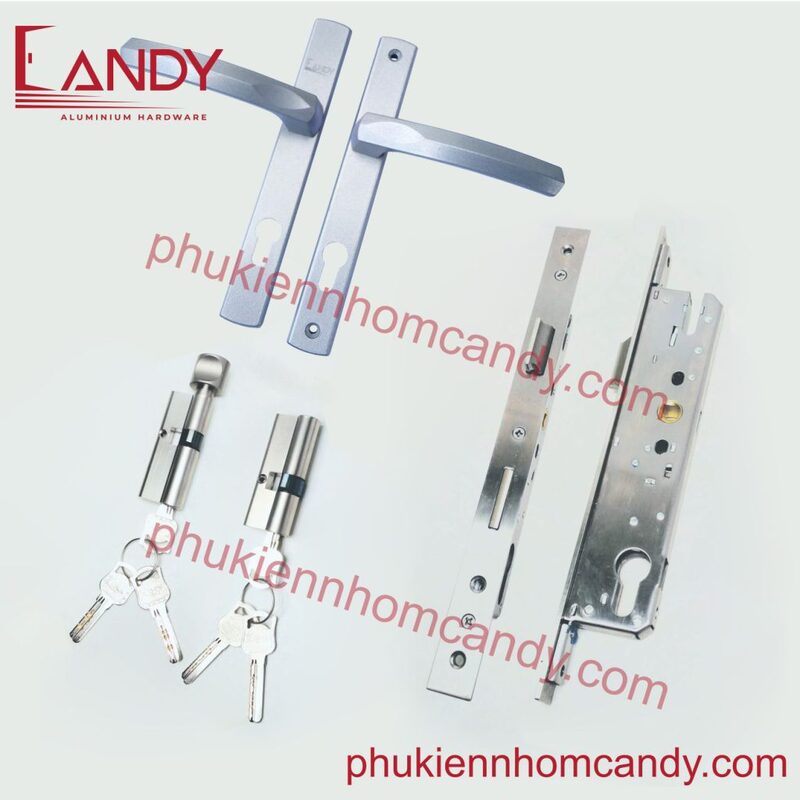 Khóa đơn điểm tay cong - màu bạc