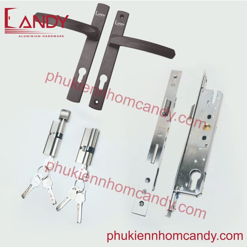 Khóa đơn điểm tay cong - màu nâu