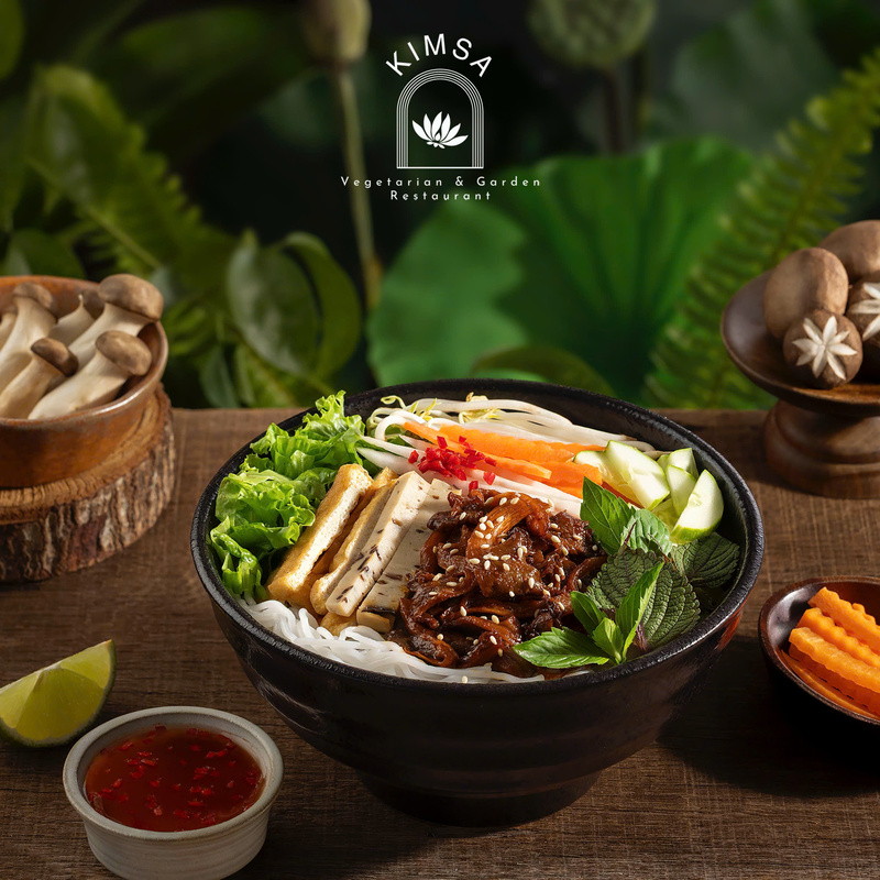 Bún nấm nướng chay - Hộ Kinh Doanh Nhà Hàng Chay KIM SA
