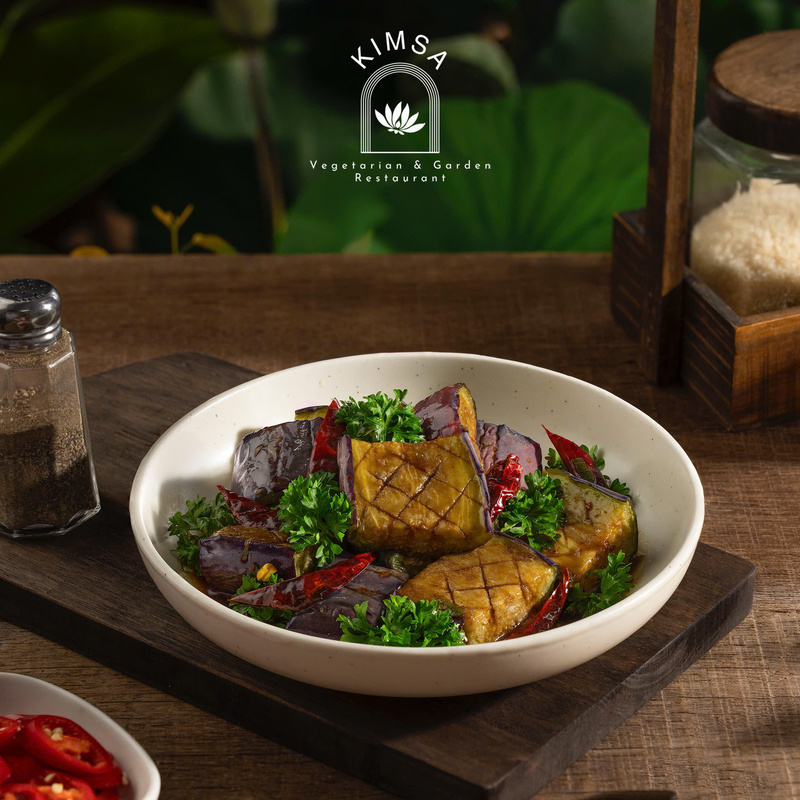 Cà tím áp chảo xốt kho quẹt chay - Hộ Kinh Doanh Nhà Hàng Chay KIM SA