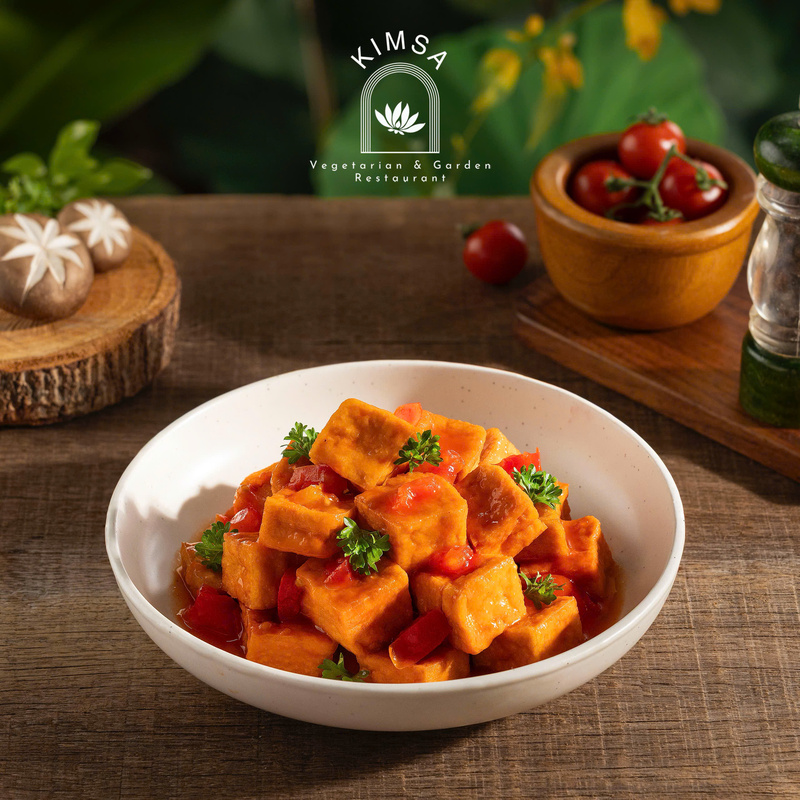 Đậu hũ xốt cà chua chay - Hộ Kinh Doanh Nhà Hàng Chay KIM SA