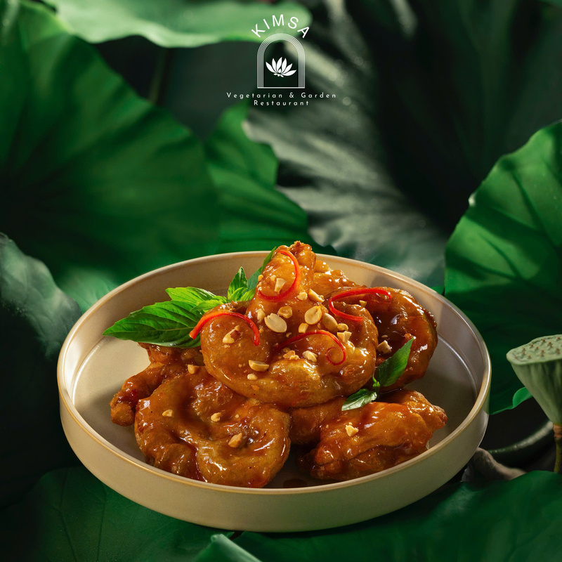 Nấm Bào Ngư chiên giòn xốt me chay - Hộ Kinh Doanh Nhà Hàng Chay KIM SA