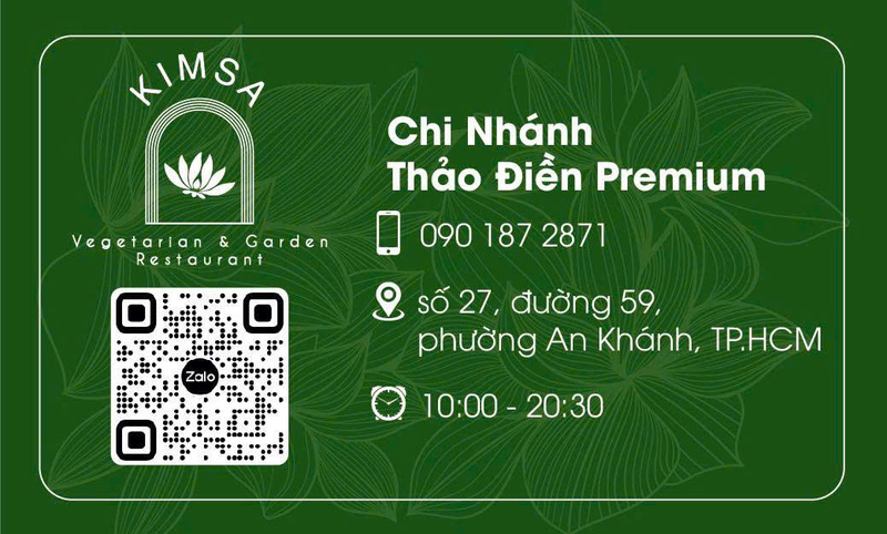 Danh thiếp nhà hàng - Hộ Kinh Doanh Nhà Hàng Chay KIM SA