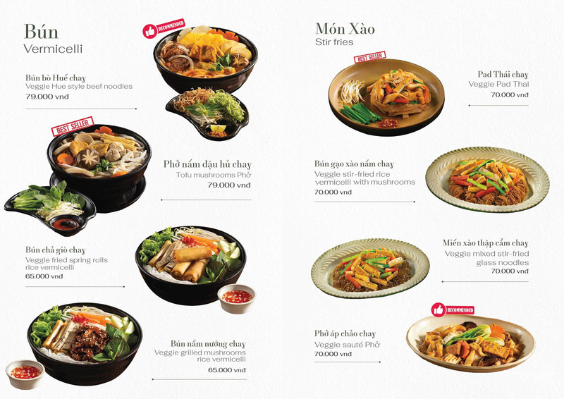 Thực đơn món chay - Hộ Kinh Doanh Nhà Hàng Chay KIM SA