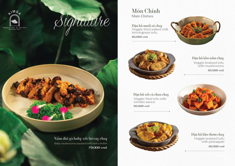 Thực đơn món chay - Hộ Kinh Doanh Nhà Hàng Chay KIM SA