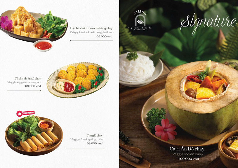 Thực đơn món chay - Hộ Kinh Doanh Nhà Hàng Chay KIM SA