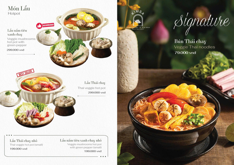 Thực đơn món chay - Hộ Kinh Doanh Nhà Hàng Chay KIM SA