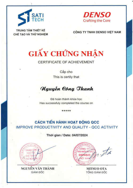 Đào Tạo Chất Lượng tại Denso - Gia Công Cơ Khí Minh Phát - Công Ty TNHH Công Nghiệp Và Dịch Vụ Minh Phát
