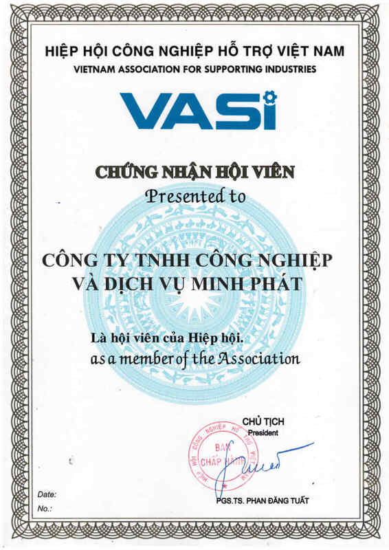 Hội viên VASI - Gia Công Cơ Khí Minh Phát - Công Ty TNHH Công Nghiệp Và Dịch Vụ Minh Phát
