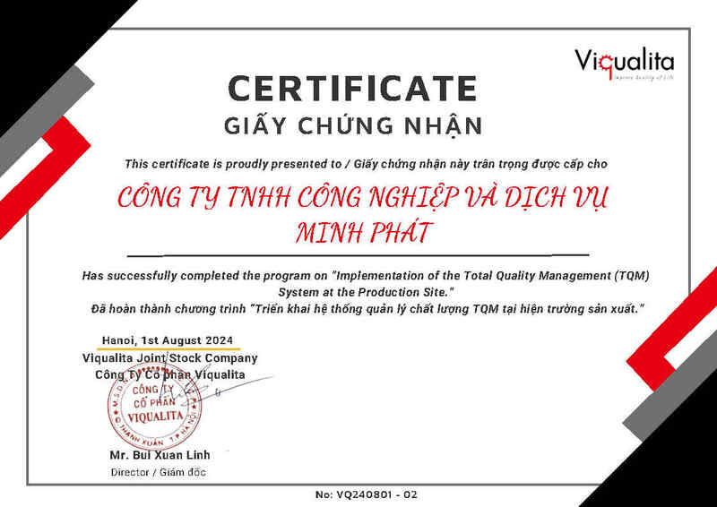 Quản Lý Chất lượng TQM - Gia Công Cơ Khí Minh Phát - Công Ty TNHH Công Nghiệp Và Dịch Vụ Minh Phát