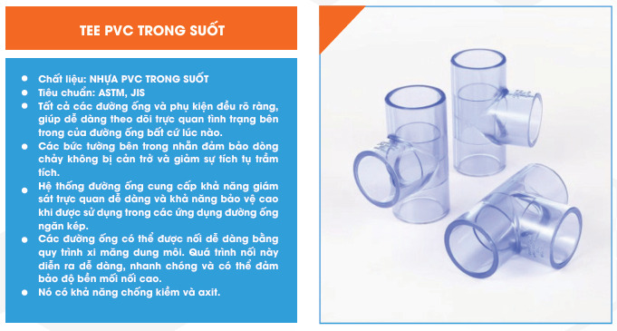 Tee PVC trong suốt