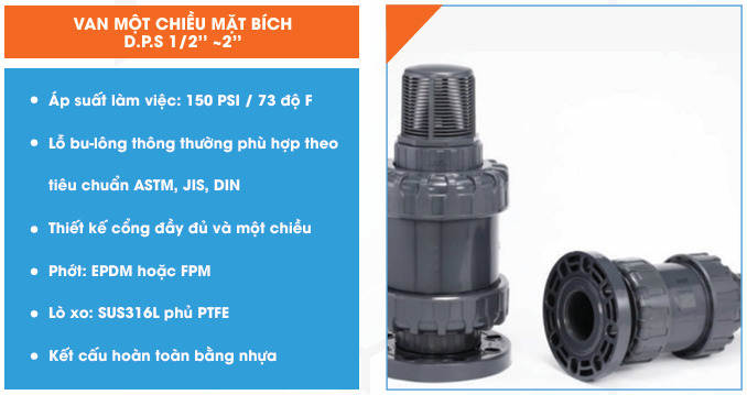 Van 1 chiều mặt bích D.P.S