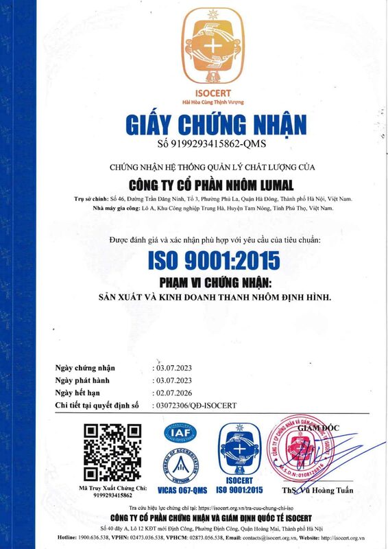Chứng nhận ISO 9001:2015