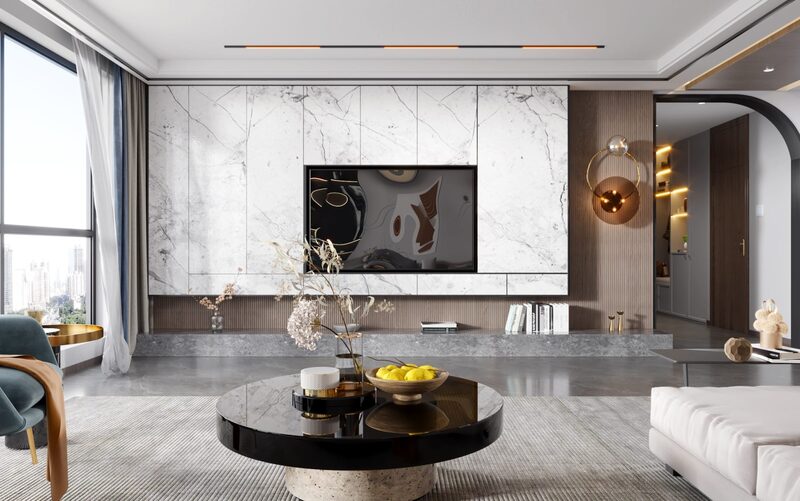 Mẫu vách ngăn TV phòng khách - Nội Thất Gỗ Đại Ngàn - Công Ty Nội Thất Gỗ Đại Ngàn
