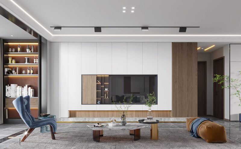 Mẫu vách ngăn TV phòng khách - Nội Thất Gỗ Đại Ngàn - Công Ty Nội Thất Gỗ Đại Ngàn