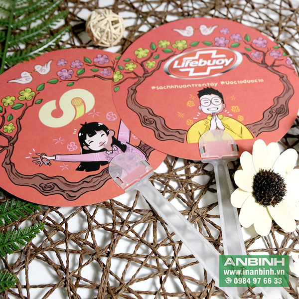 In quạt giấy cán nhựa - In ấn An Bình - Công Ty TNHH In ấn An Bình