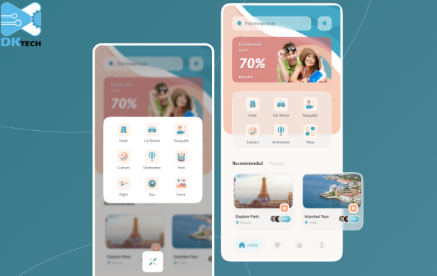 Thiết kế app du lịch - Công Ty TNHH Thiết Kế Website DK Tech