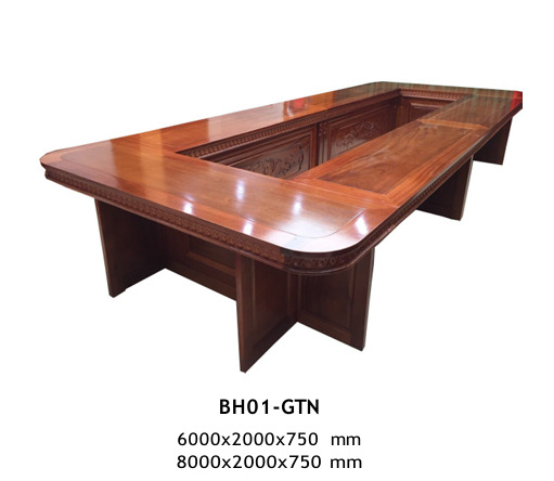 Bàn họp gỗ tự nhiên BH01-GTN - Nội Thất Văn Phòng Hemera - Công Ty Cổ Phần Sách Và Thiết Bị Giáo Dục Hemera