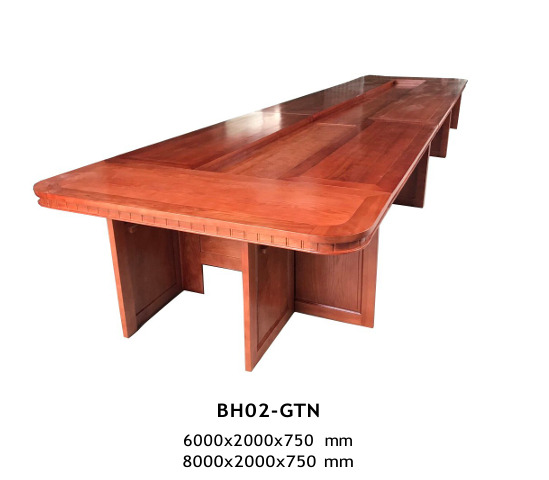 Bàn họp gỗ tự nhiên BH02-GTN - Nội Thất Văn Phòng Hemera - Công Ty Cổ Phần Sách Và Thiết Bị Giáo Dục Hemera