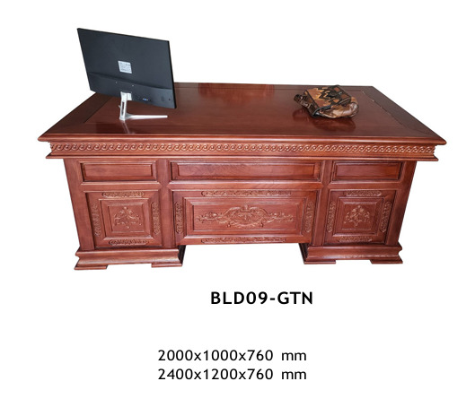 Bàn lãnh đạo gỗ tự nhiên BLD09-GTN - Nội Thất Văn Phòng Hemera - Công Ty Cổ Phần Sách Và Thiết Bị Giáo Dục Hemera