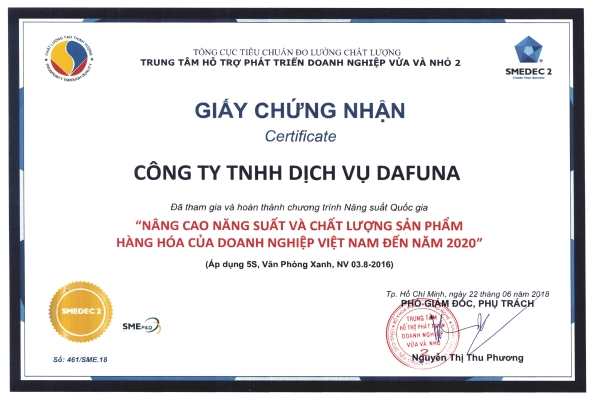 Chứng nhận 5S văn phòng xanh