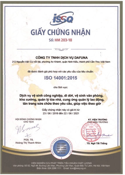 Chứng nhận ISO 14001:2015