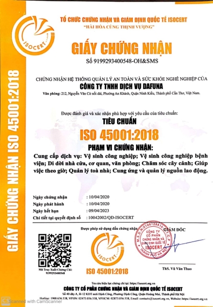 Chứng nhận ISO 45001:2018