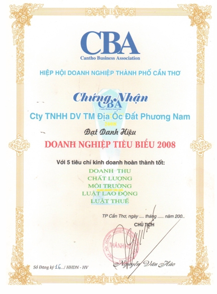 Doanh nghiệp tiêu biểu 2008