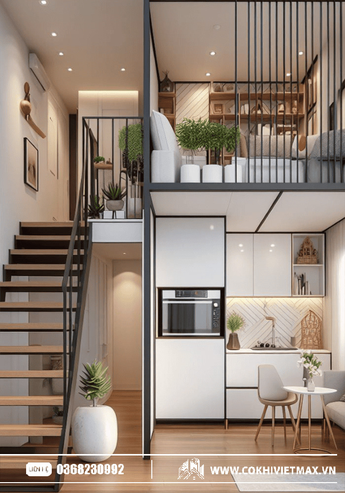 Cầu thang sắt gác lửng