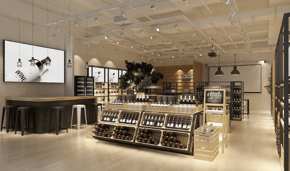 Thiết kế nội thất cửa hàng bán rượu