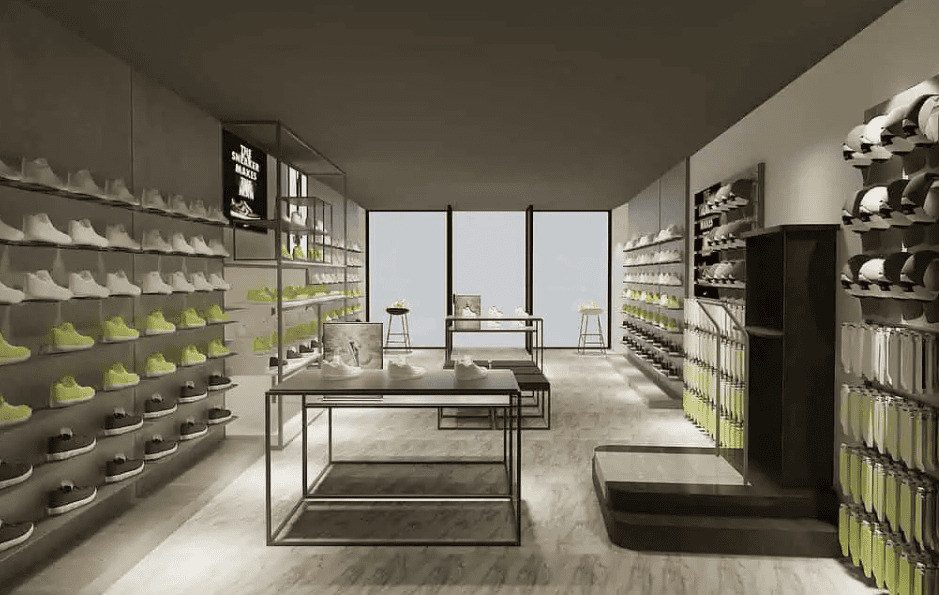 Thiết kế nội thất cửa hàng giày thể thao