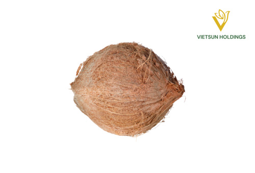 Dừa già lột vỏ một nửa