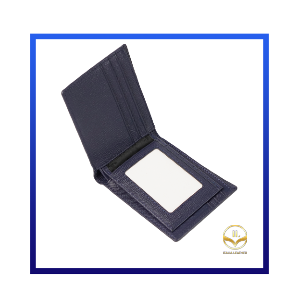 Ví nam phối cánh lật, da bò vân epsom - Đồ Da Italia - Công Ty TNHH Da Italia