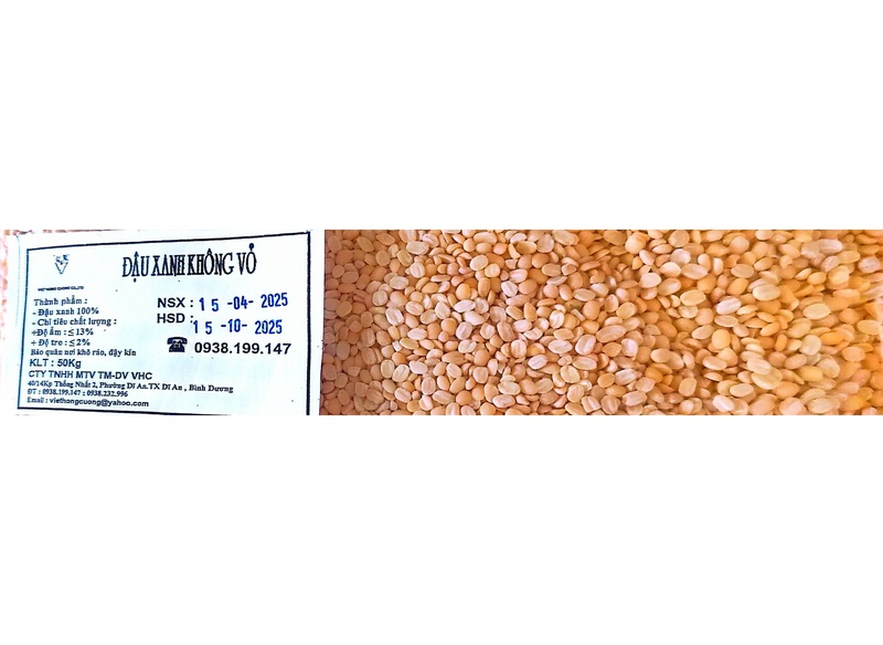 Đậu xanh không vỏ - Nông Sản Việt Hồng Cường - Công Ty TNHH Một Thành Viên Thương Mại Dịch Vụ Việt Hồng Cường