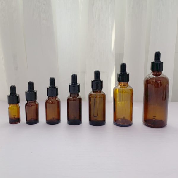 Chai serum nâu khoen đen trơn nút đen