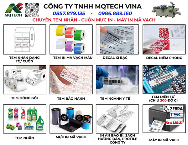 In ấn decal, tem nhãn các loại - MQTech Vina   - Công Ty TNHH MQTech Vina