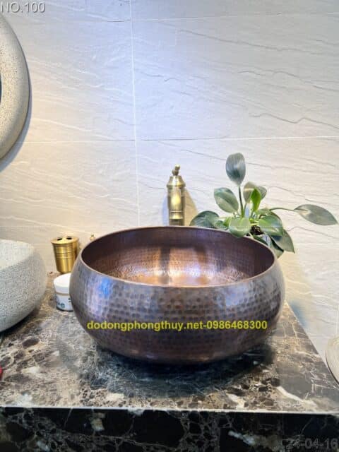 Chậu rửa hình tròn bằng đồng - Mỹ Nghệ Phúc Thành - Công Ty TNHH Sản Xuất Và Thương Mại Mỹ Nghệ Phúc Thành
