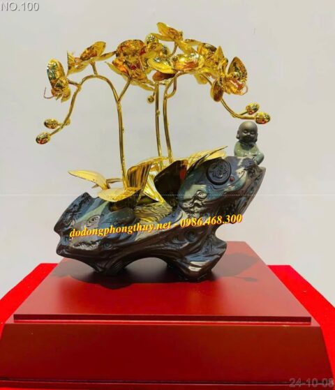 Hoa lan bằng đồng mạ vàng 24K - Mỹ Nghệ Phúc Thành - Công Ty TNHH Sản Xuất Và Thương Mại Mỹ Nghệ Phúc Thành