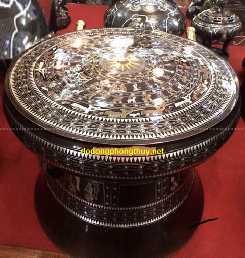 Tranh mặt trống đồng khảm ngũ sắc - Mỹ Nghệ Phúc Thành - Công Ty TNHH Sản Xuất Và Thương Mại Mỹ Nghệ Phúc Thành