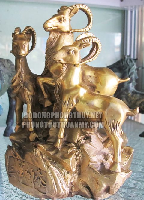 Tượng đồng phong thủy tam dương khai thái - Mỹ Nghệ Phúc Thành - Công Ty TNHH Sản Xuất Và Thương Mại Mỹ Nghệ Phúc Thành
