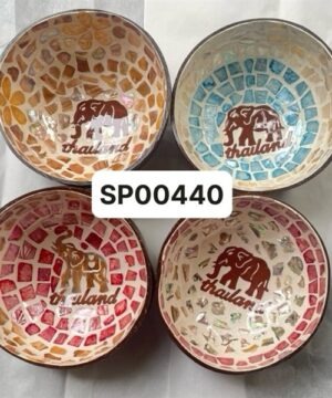 Bát dừa khảm trai voi cụp