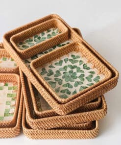 Set khay mây tre đan