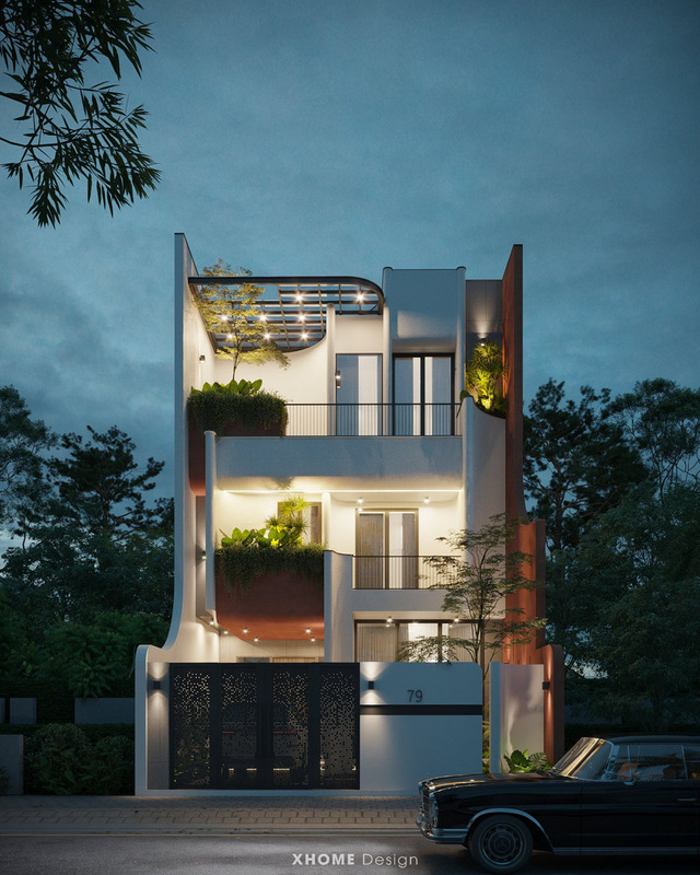 Thiết kế biệt thự 4 tầng phong cách Minimalism