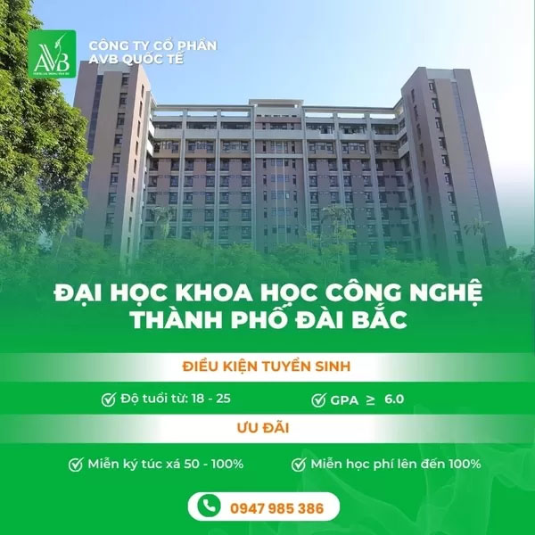 Thông tin tuyển sinh Trường ĐH Khoa học công nghệ Thành Phố Đài Bắc
