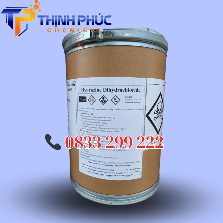 Hydrazine Dihydrochloride – N2H4.2HCl 98% min Trung Quốc 25kg/thùng – CAS 5341-61-7 - Hóa Chất Xử Lý Nước Thịnh Phúc - Công Ty TNHH Xuất Nhập Khẩu Hóa Chất Thịnh Phúc