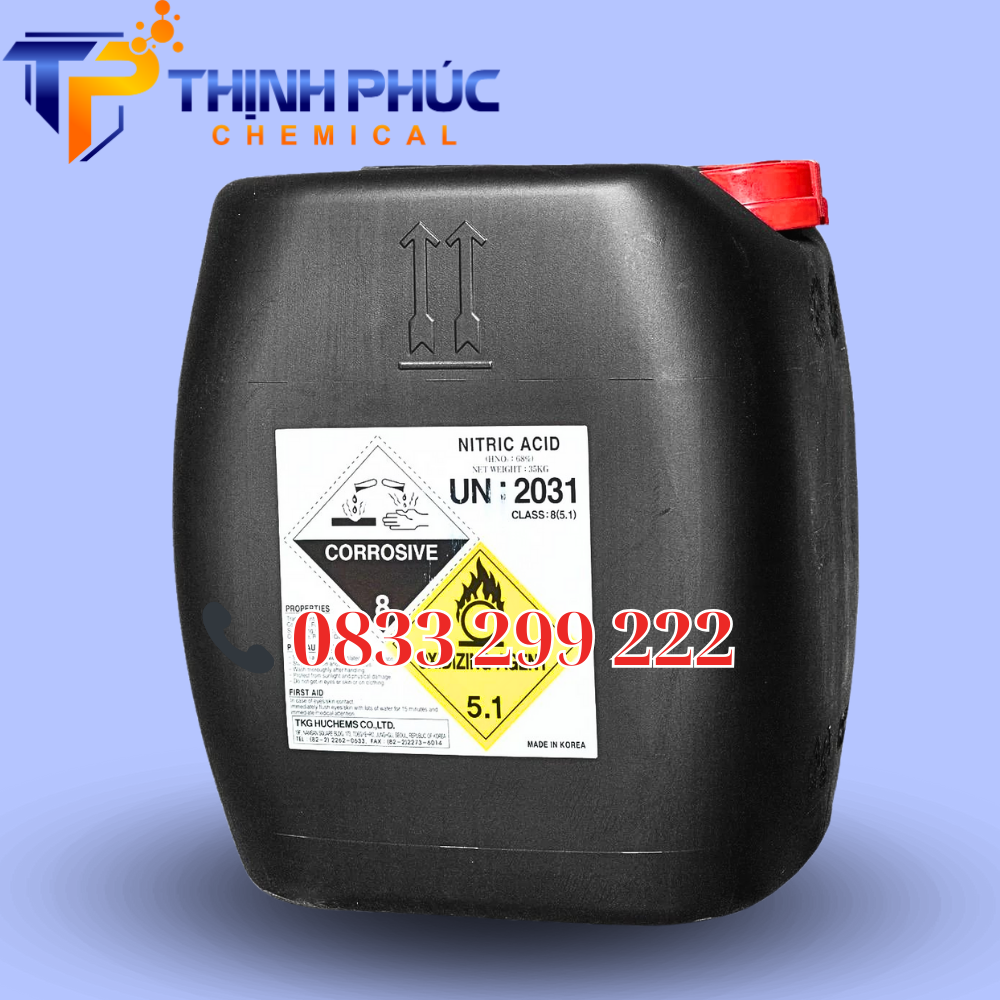Axit Nitric HNO3 68% Hàn Quốc, 35kg/can – 280kg/phuy - Hóa Chất Xử Lý Nước Thịnh Phúc - Công Ty TNHH Xuất Nhập Khẩu Hóa Chất Thịnh Phúc