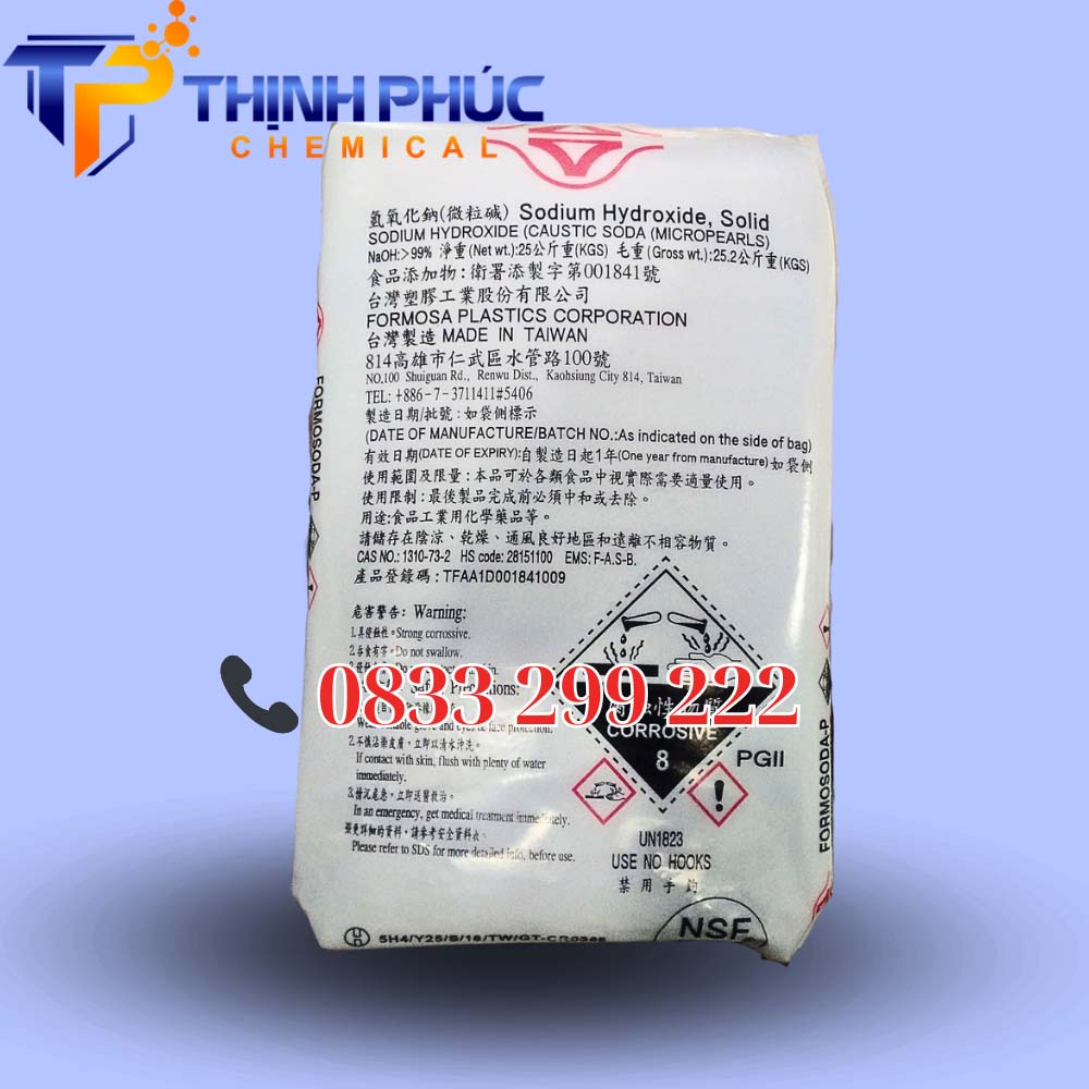 Xút hạt Đài Loan Formosa – NaOH 99% – Caustic Soda Micropearls 99 - Hóa Chất Xử Lý Nước Thịnh Phúc - Công Ty TNHH Xuất Nhập Khẩu Hóa Chất Thịnh Phúc