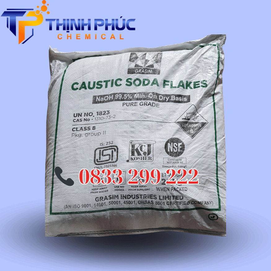 Xút vảy Än Độ NaOH 99% – Sodium Hydroxit – Natri Hydroxide - Hóa Chất Xử Lý Nước Thịnh Phúc - Công Ty TNHH Xuất Nhập Khẩu Hóa Chất Thịnh Phúc