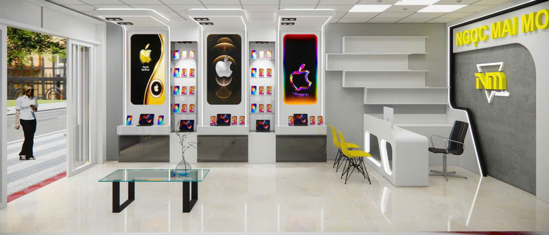 Thiết kế thi công nội thất Showroom điện thoại