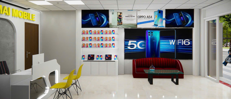 Thiết kế thi công nội thất Showroom điện thoại